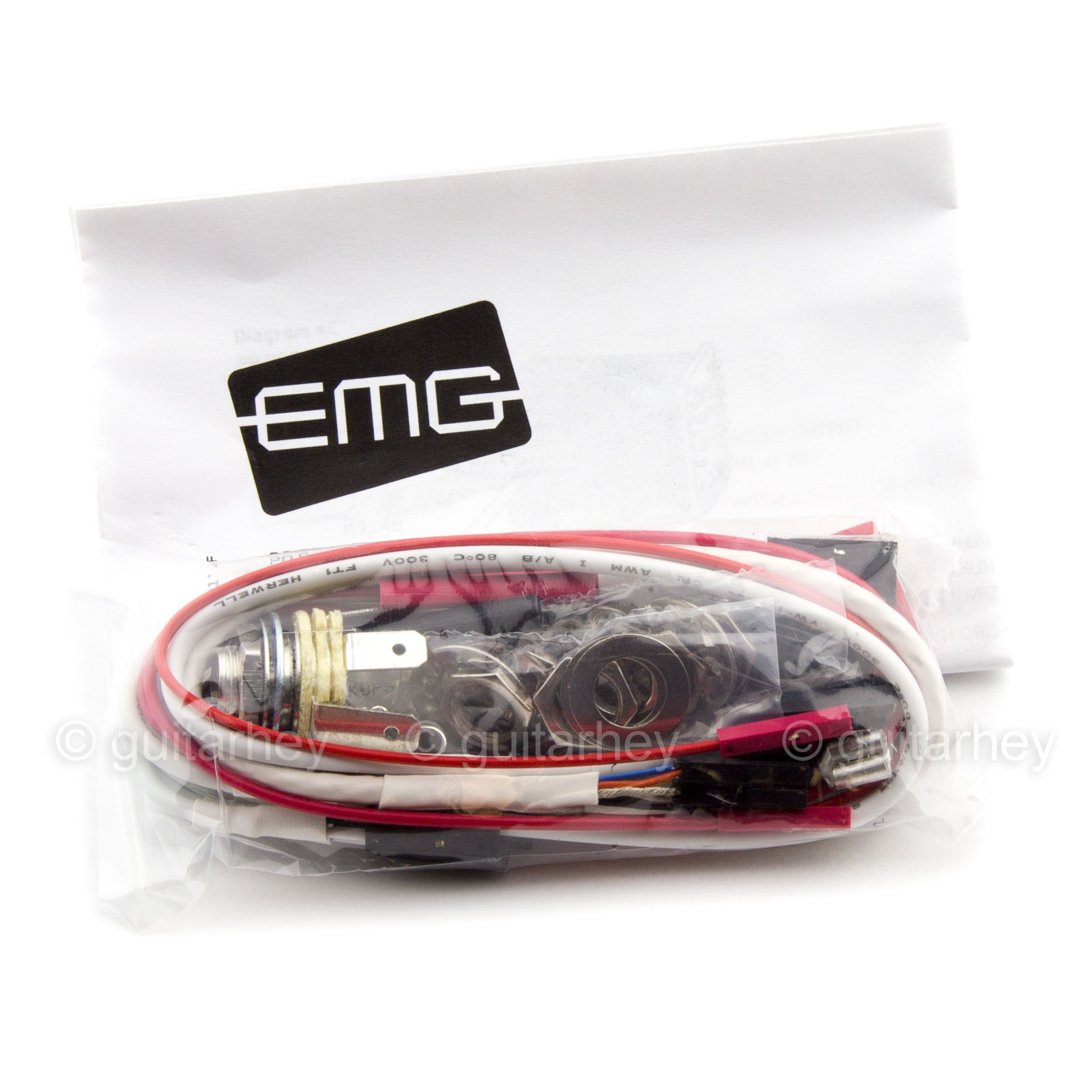 EMG Solderless Wiring kit 1 or 2 Dual-Mode Pickups SHORT SHAFT w/ Push
